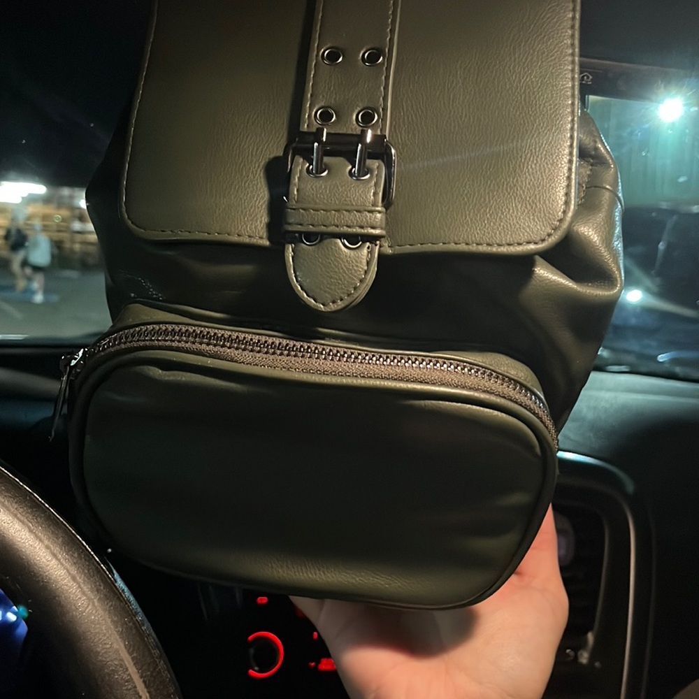 green mini backpack
